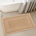Washable Waffle Bath Mat, Super Absorbent Non Slip Bathroom Boho Rug with Tassels,