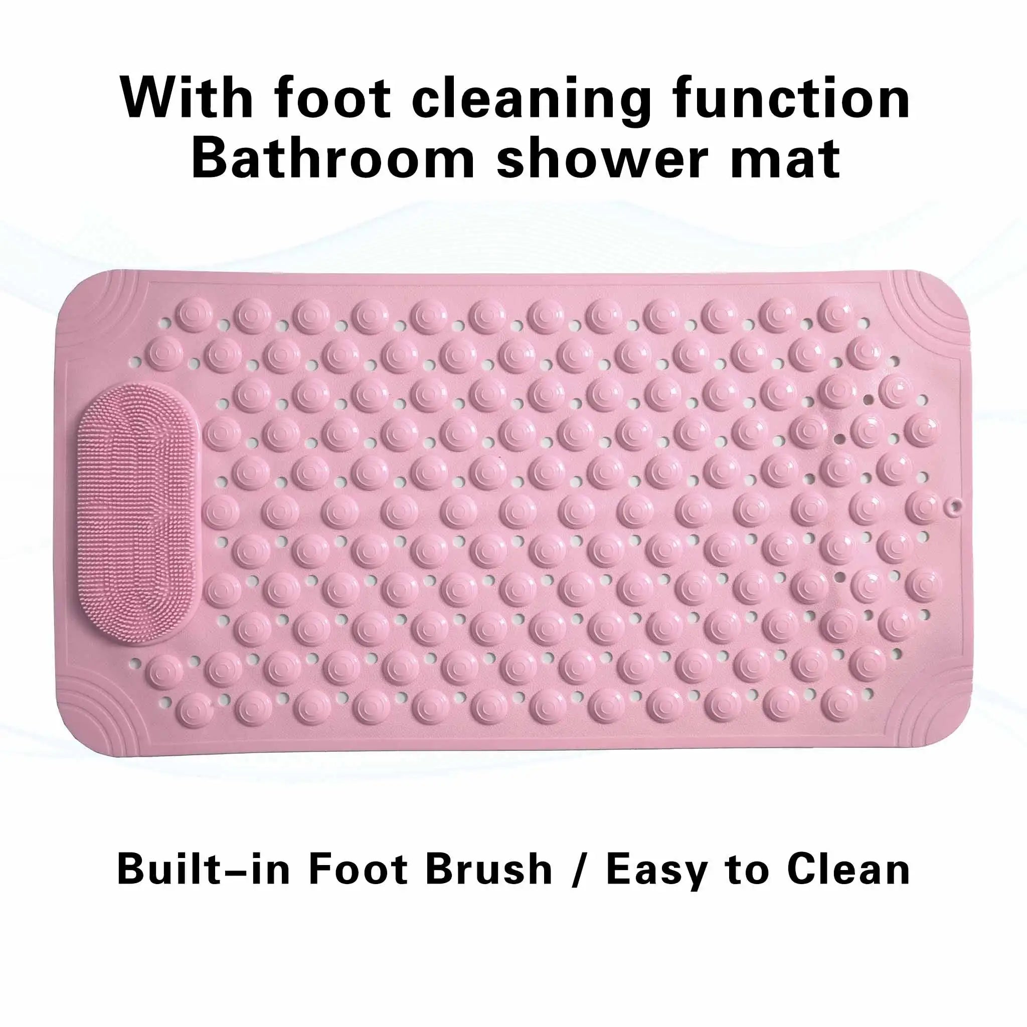 1pc non-slip shower mat. Drain holes and suction cups, foot massage.