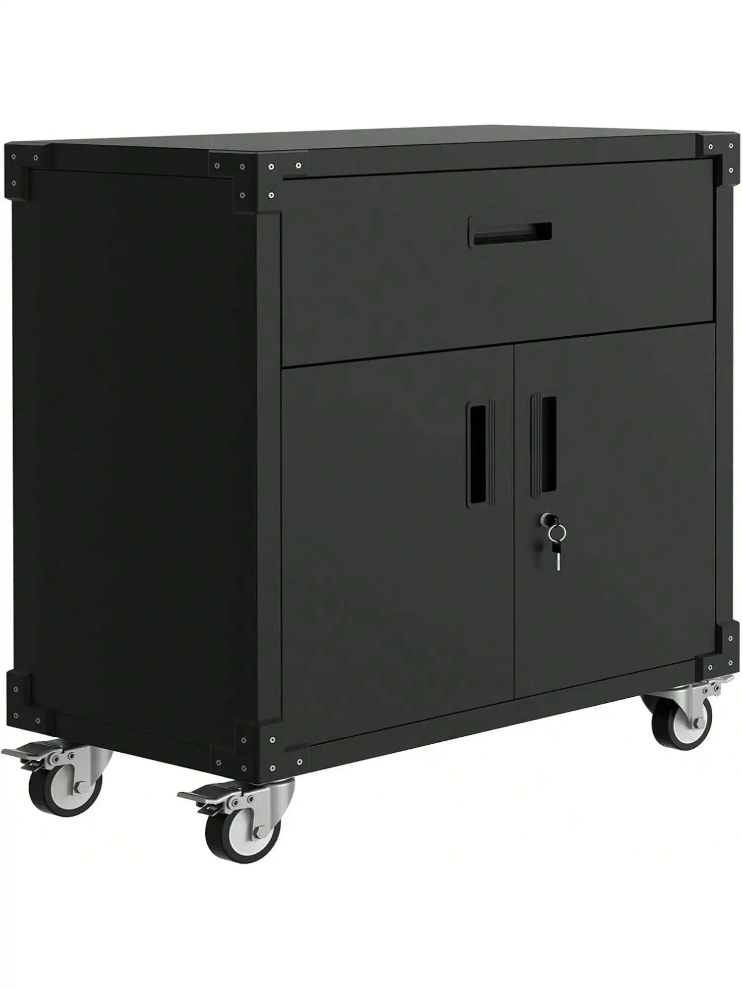 Heavy Duty Metal Rolling Tool Chest With 3 Drawers, Mobile Storage Workbench