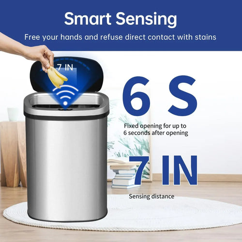 13 Gallon Trash Can with Lid Automatic Touchless