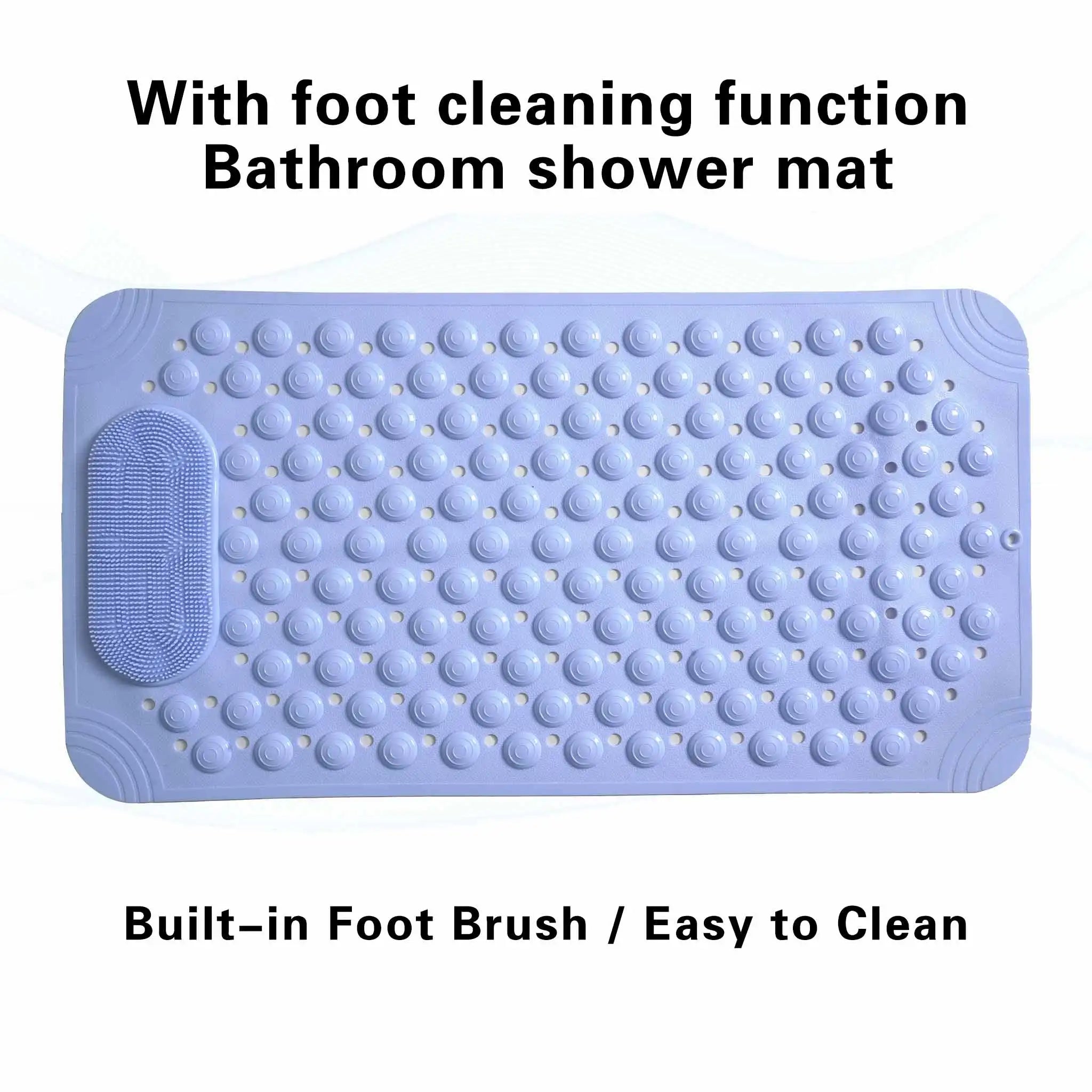 1pc non-slip shower mat. Drain holes and suction cups, foot massage.