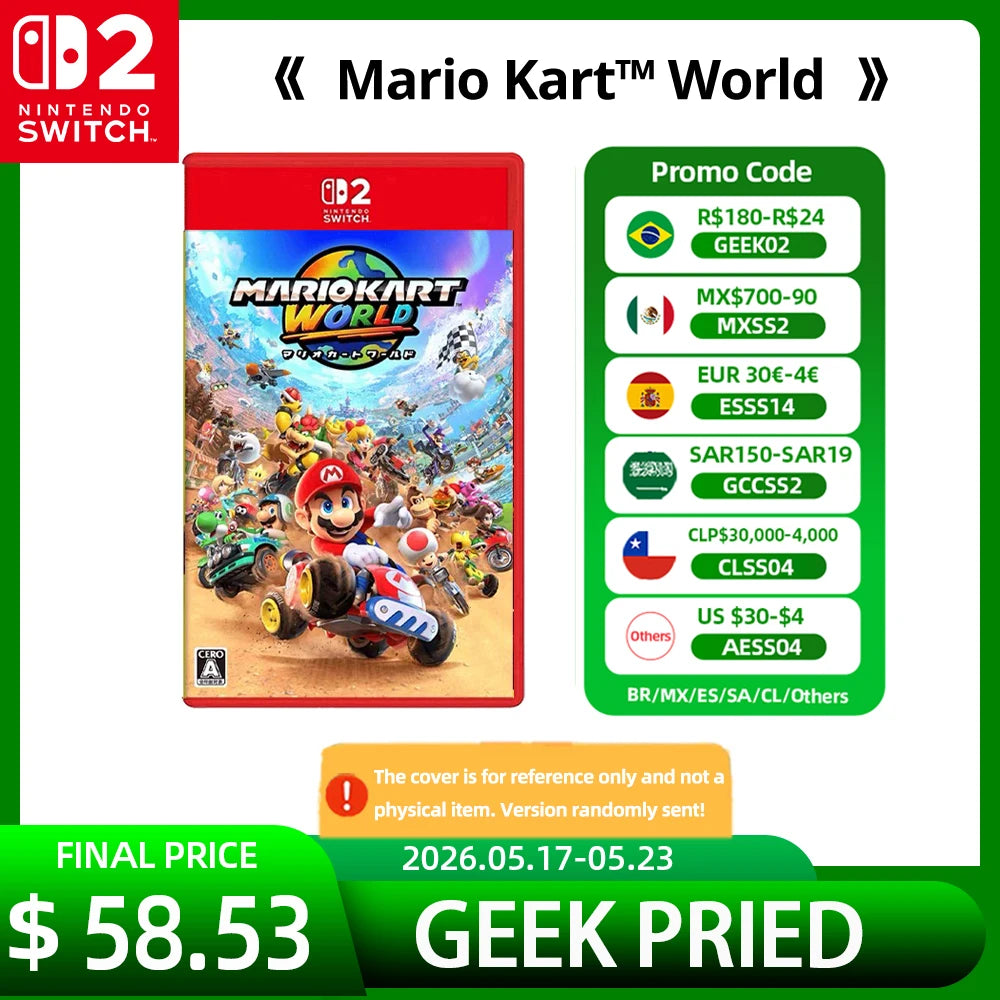 Mario Kart World/100% Official Games Physical Deals Racing Party Genre Game Switch 2 Edition