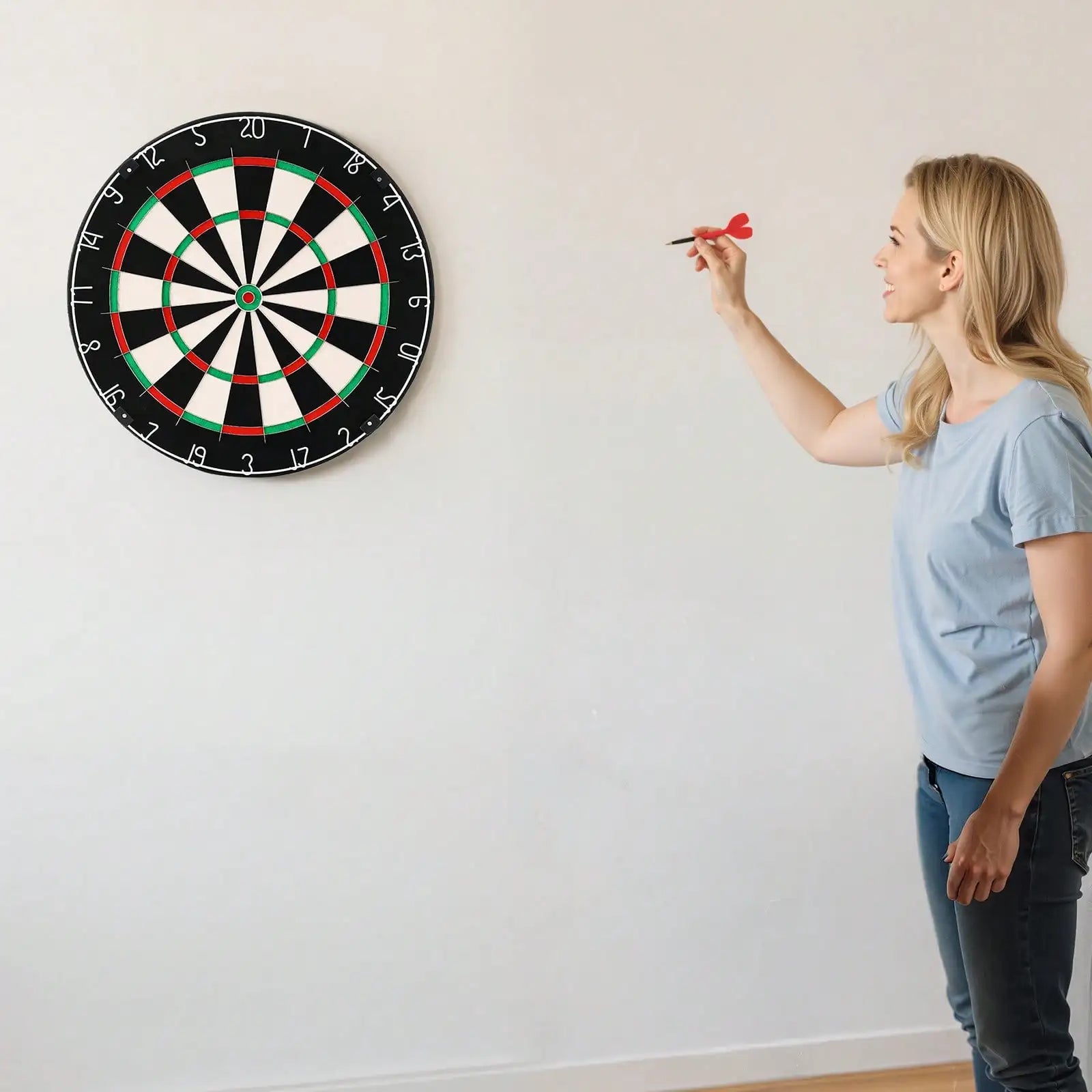 Dart Board, High-Grade Self-Healing Sisal Fiber. With Staple-Free Bullseye,