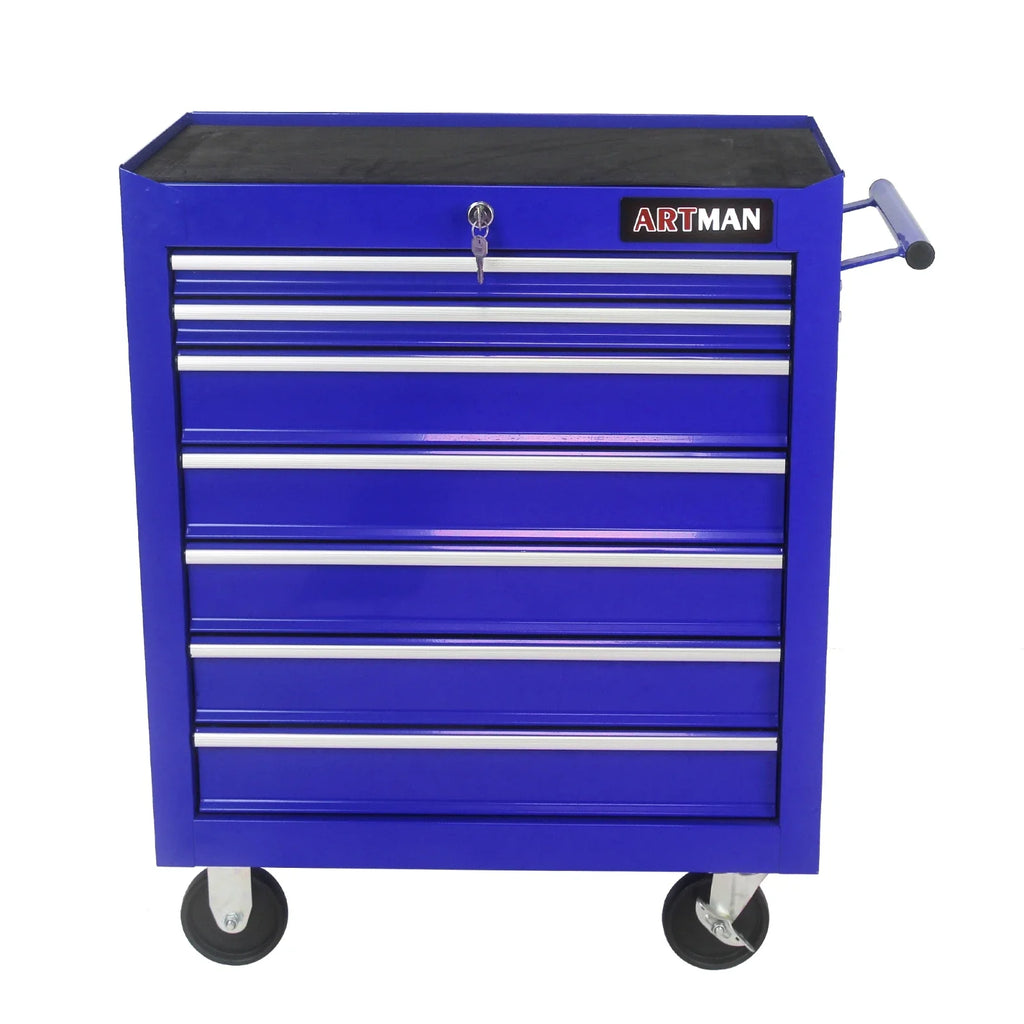Cabinet, Box, 7 Drawer Rolling Tool Box with Key Lock