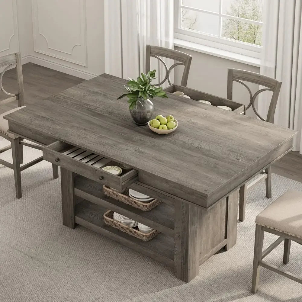 Counter Height Dining Table for 46, Wood Bar