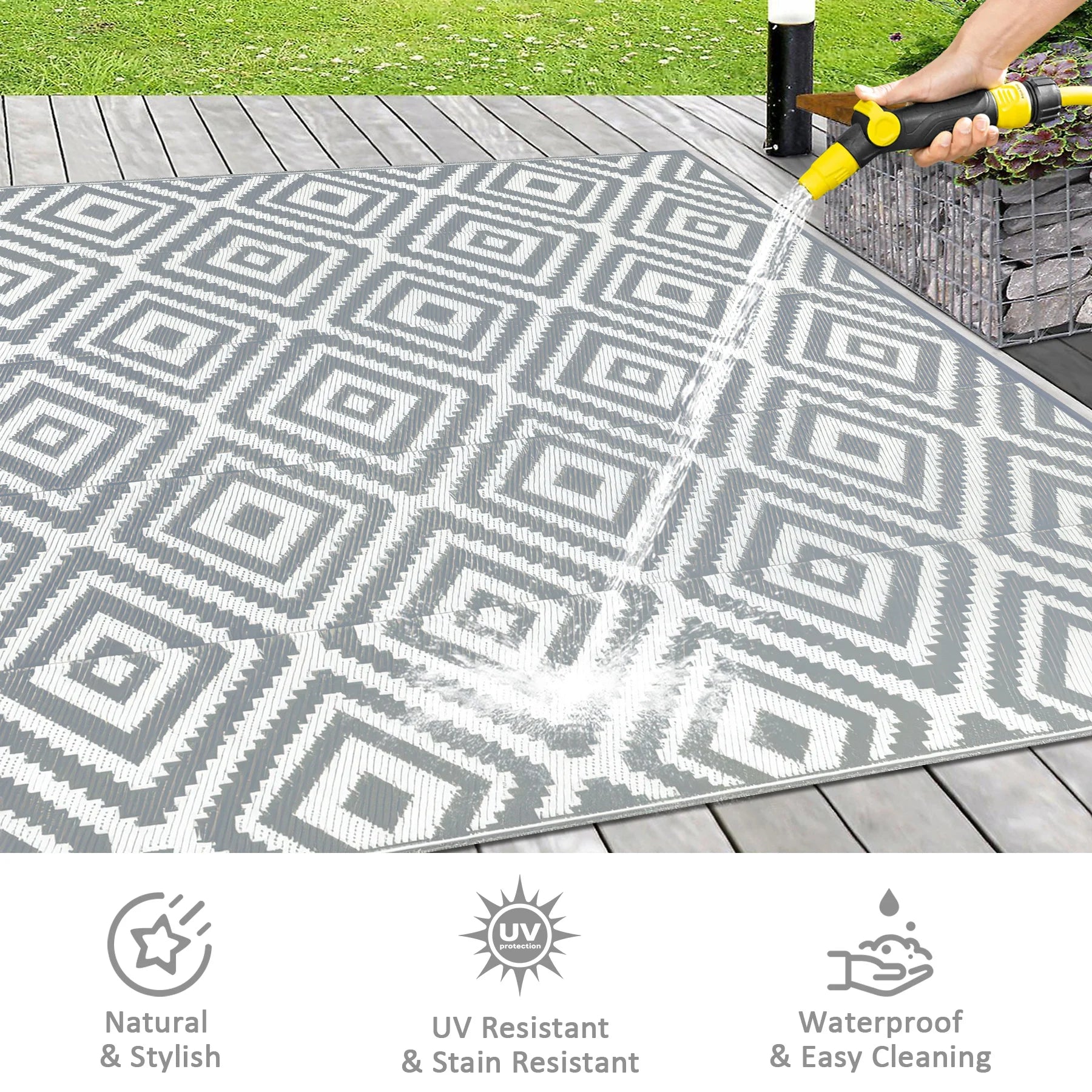 6‘x9’ Outdoor Plastic Carpet Outdoor Rugs Waterproof Reversible