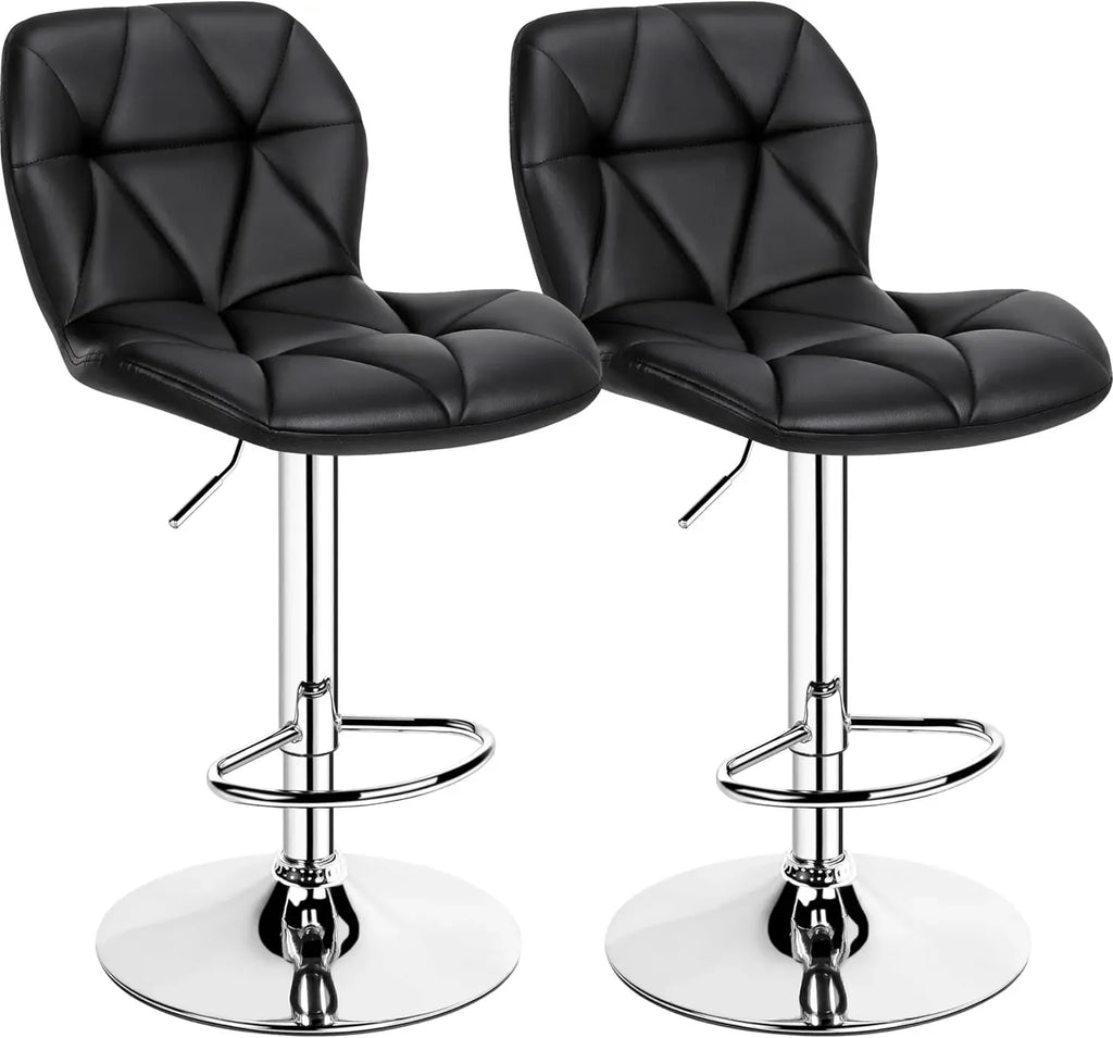 Height Adjustable Swivel Barstools PU Leather Counter Stools with Bracket