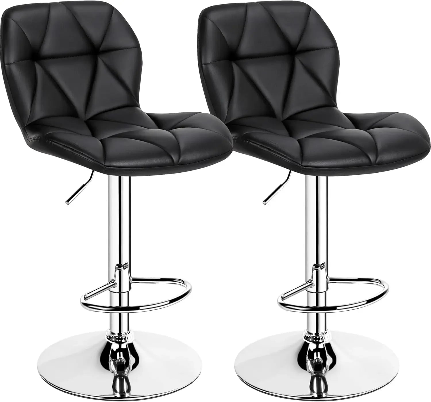 Height Adjustable Swivel Barstools PU Leather Counter Stools with Bracket