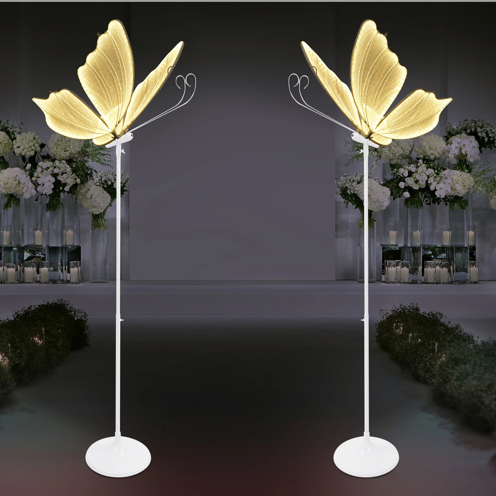 2PCS 48W  Butterfly Floor Lamp, LED Light Butterflies Decoration Lights,