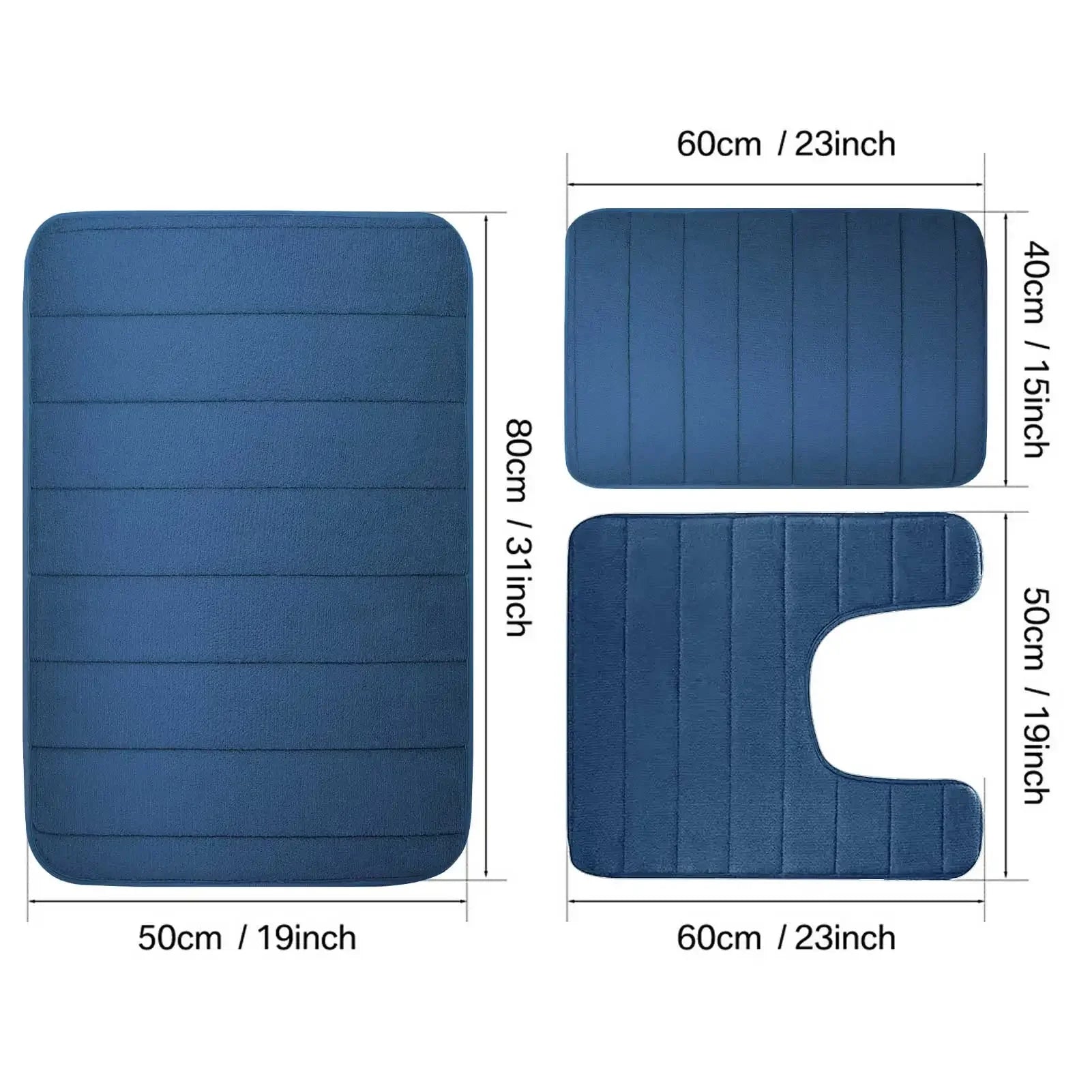 Black Memory Foam Bath Mat Soft Comfortable Super Water Absorption Non-Slip