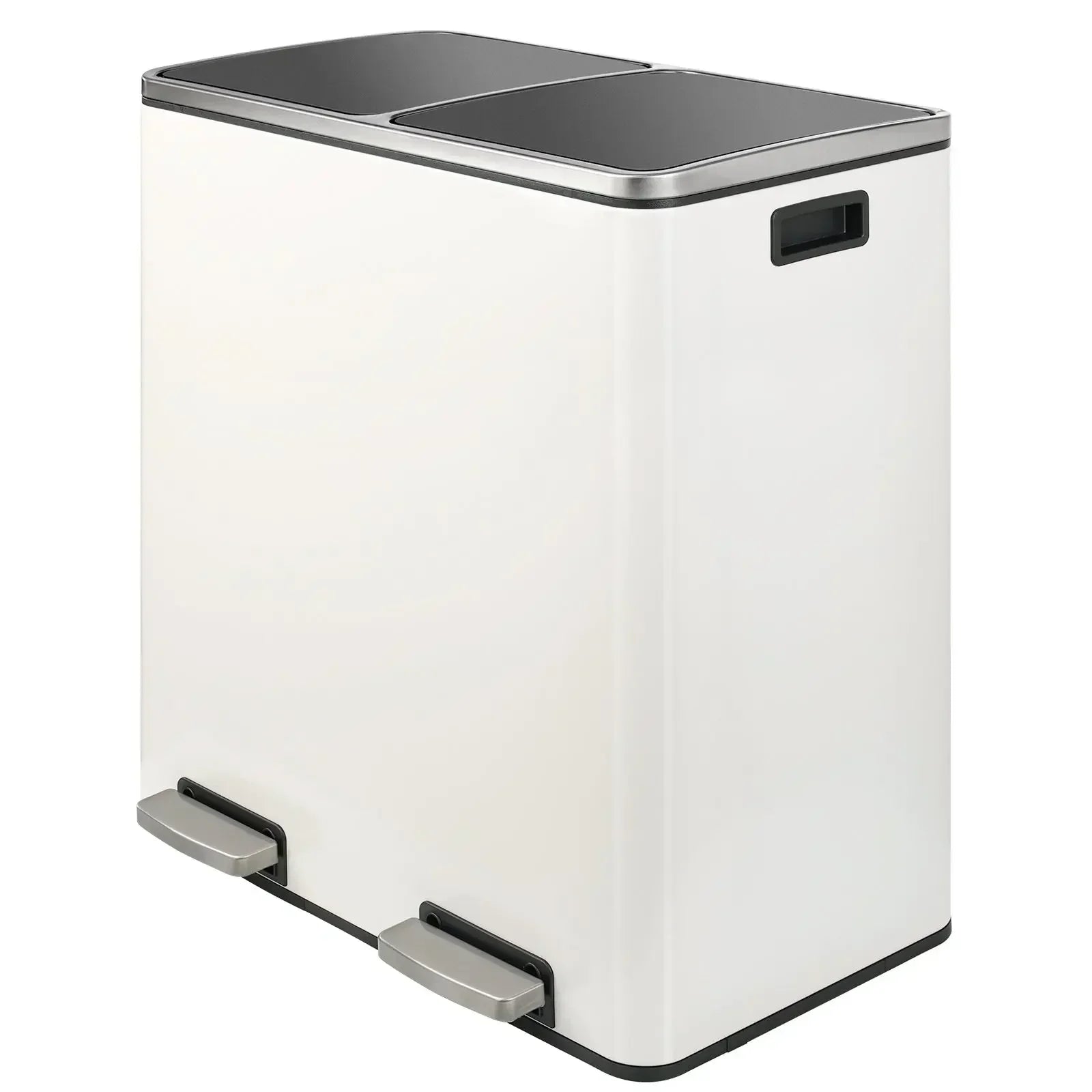 16 Gal (60 L) Stainless Steel Kitchen Trash Can Dual Recycling Bin Garbage Can
