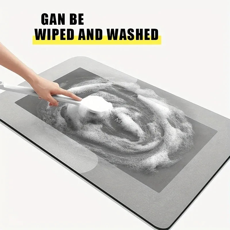 Diatomaceous Earth Bath Mat Super Absorbent Non Slip Fast Drying.