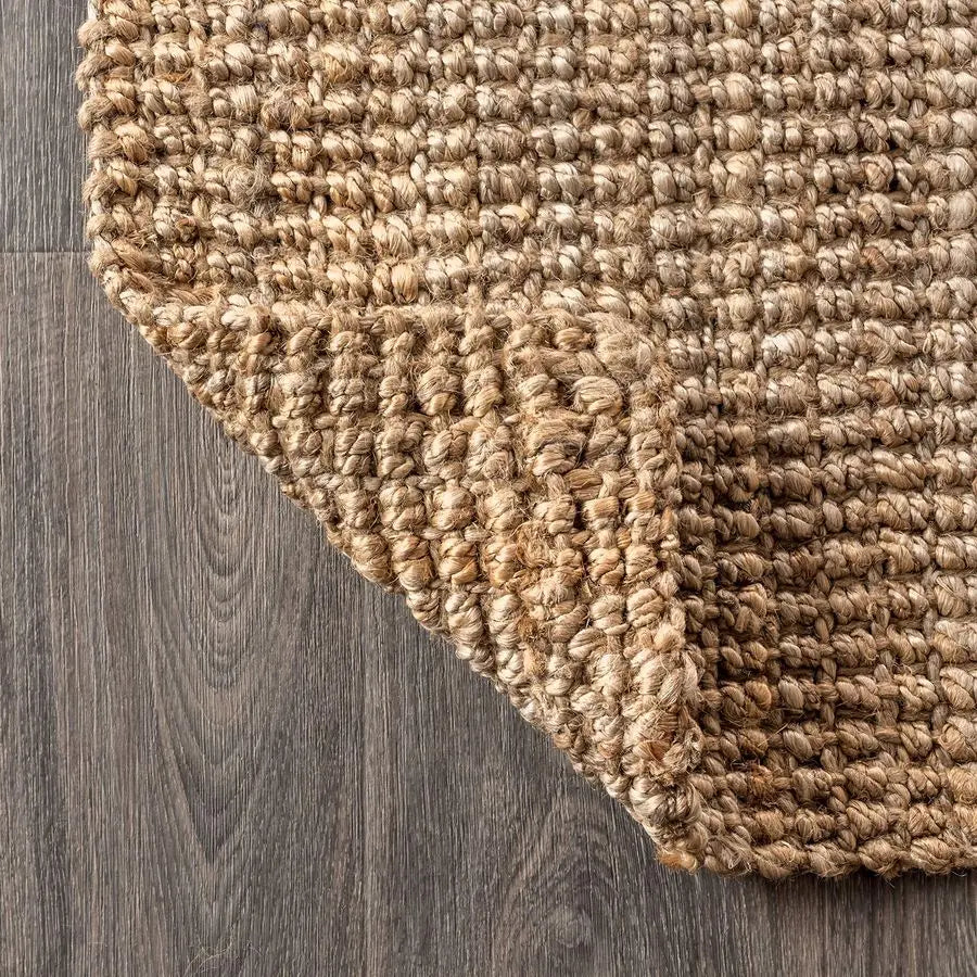Hand Woven Chunky Jute Natural Indoor Area Rug, 3x5, Bohemian, Rustic.
