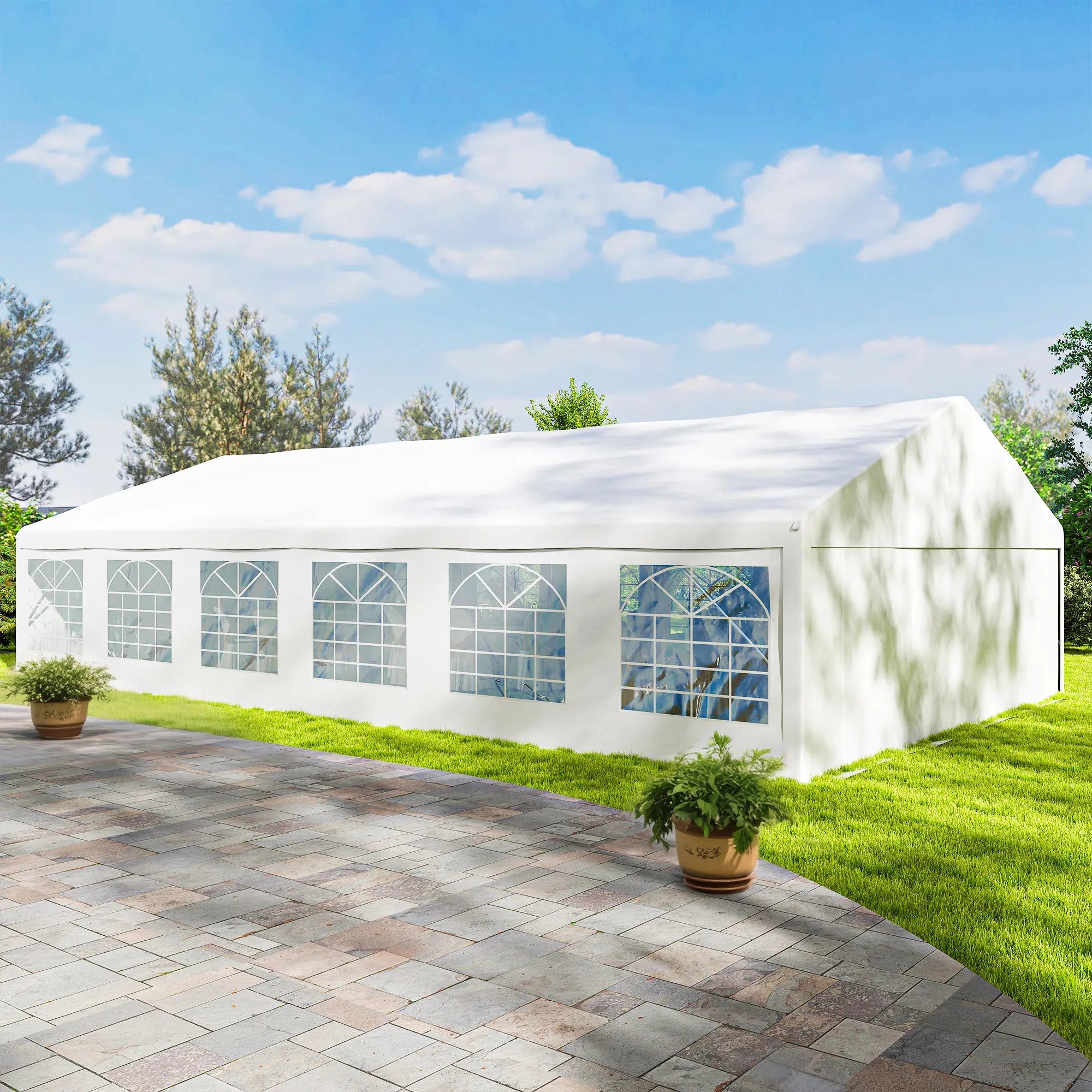 23' x 39' Party Tent and Heavy Duty Carport with Twelve Windows