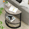 2-Tier End Table Semi Circle, Half Round Side Table.