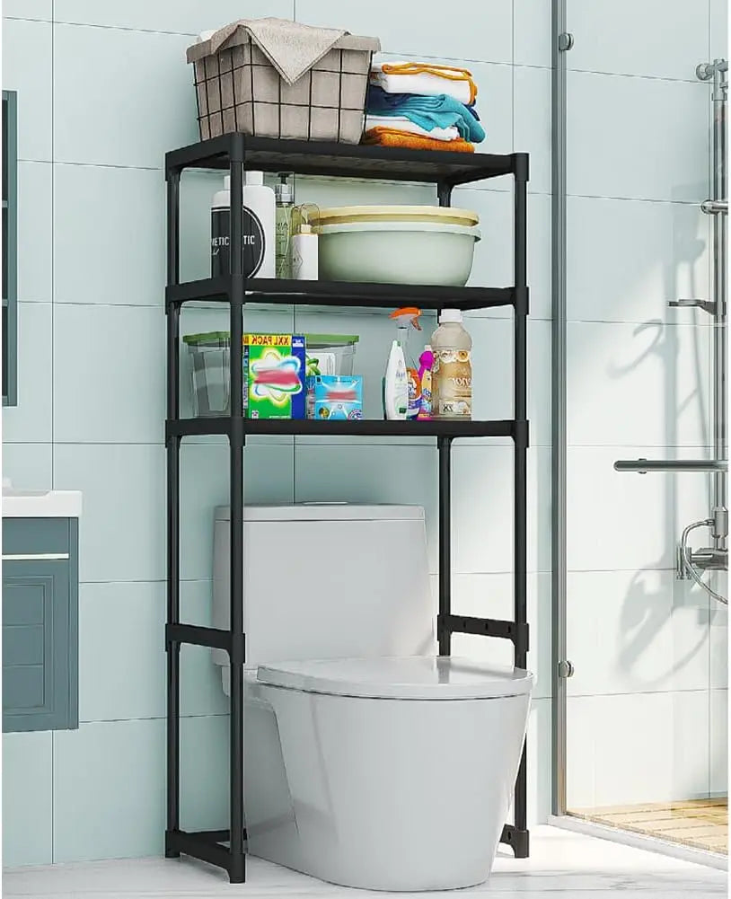 Over The Toilet Storage Cabinet, 3-Tier Metal Bathroom Organizer Shelf,