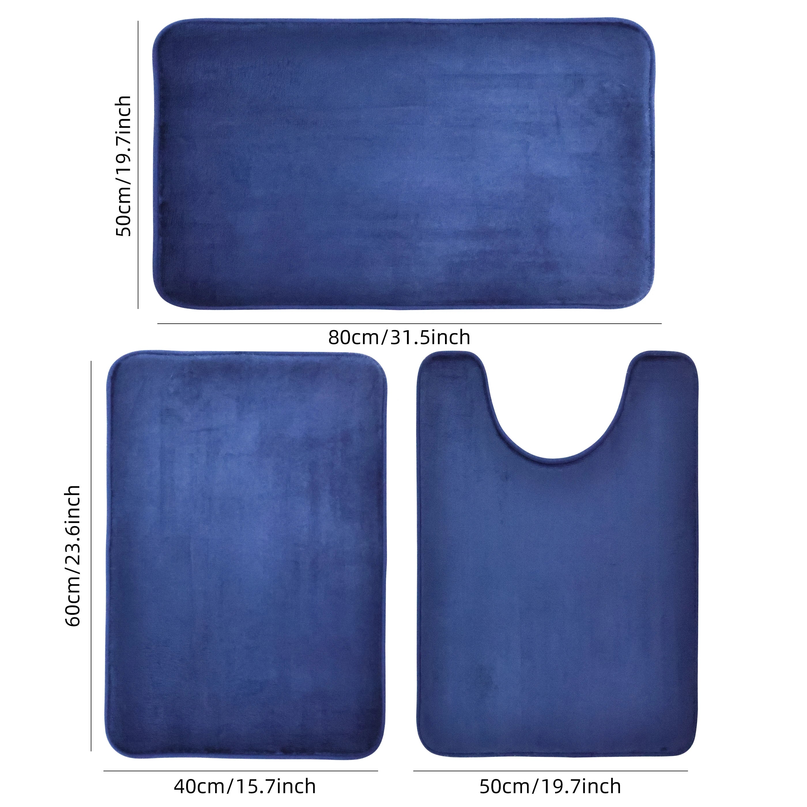 Three Piece Toilet, Bath Floor Mat, Shower Mat, Non Slip.