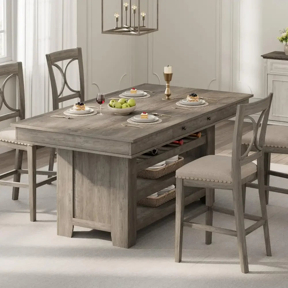Counter Height Dining Table for 46, Wood Bar