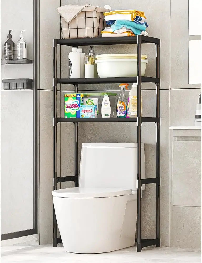 Over The Toilet Storage Cabinet, 3-Tier Metal Bathroom Organizer Shelf,