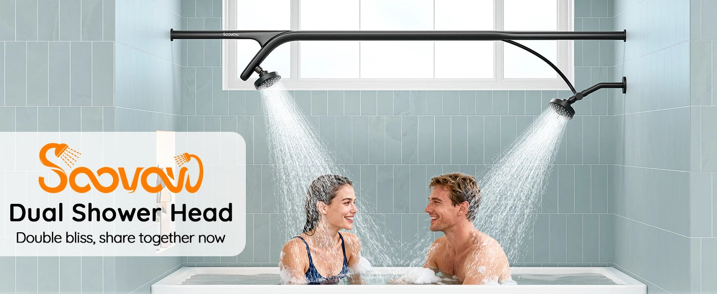 Tandem Shower Head For Couples, Dual Shower Head System