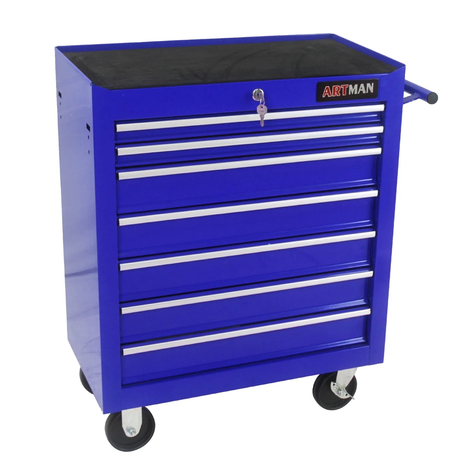 Cabinet, Box, 7 Drawer Rolling Tool Box with Key Lock