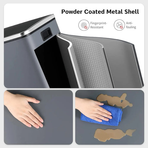 16 Gal (60 L) Stainless Steel Kitchen Trash Can Dual Recycling Bin Garbage Can