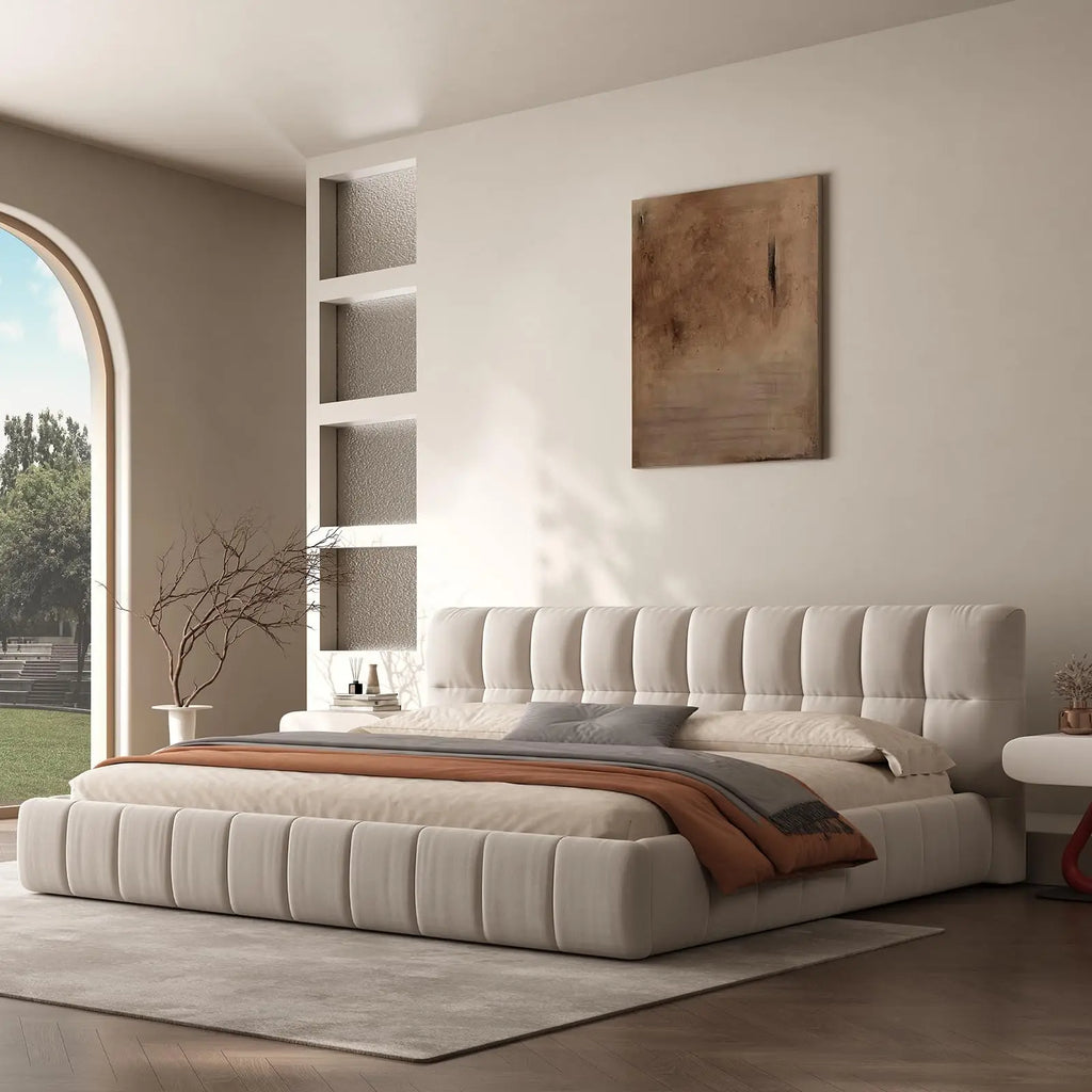 Queen Size Modern Cloud Platform Bed with 38.5-inch High Headboard/Footboard,