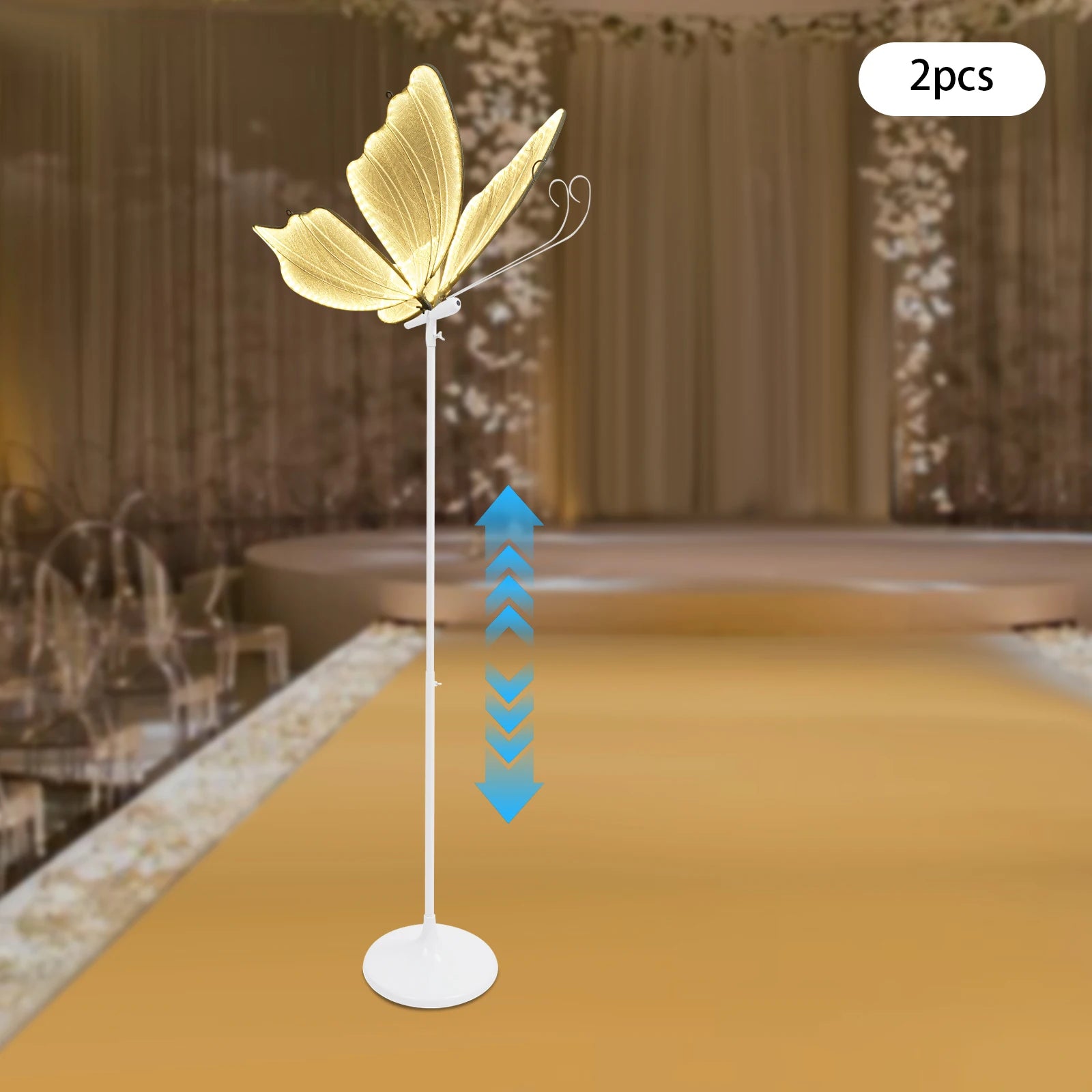 2PCS 48W  Butterfly Floor Lamp, LED Light Butterflies Decoration Lights,