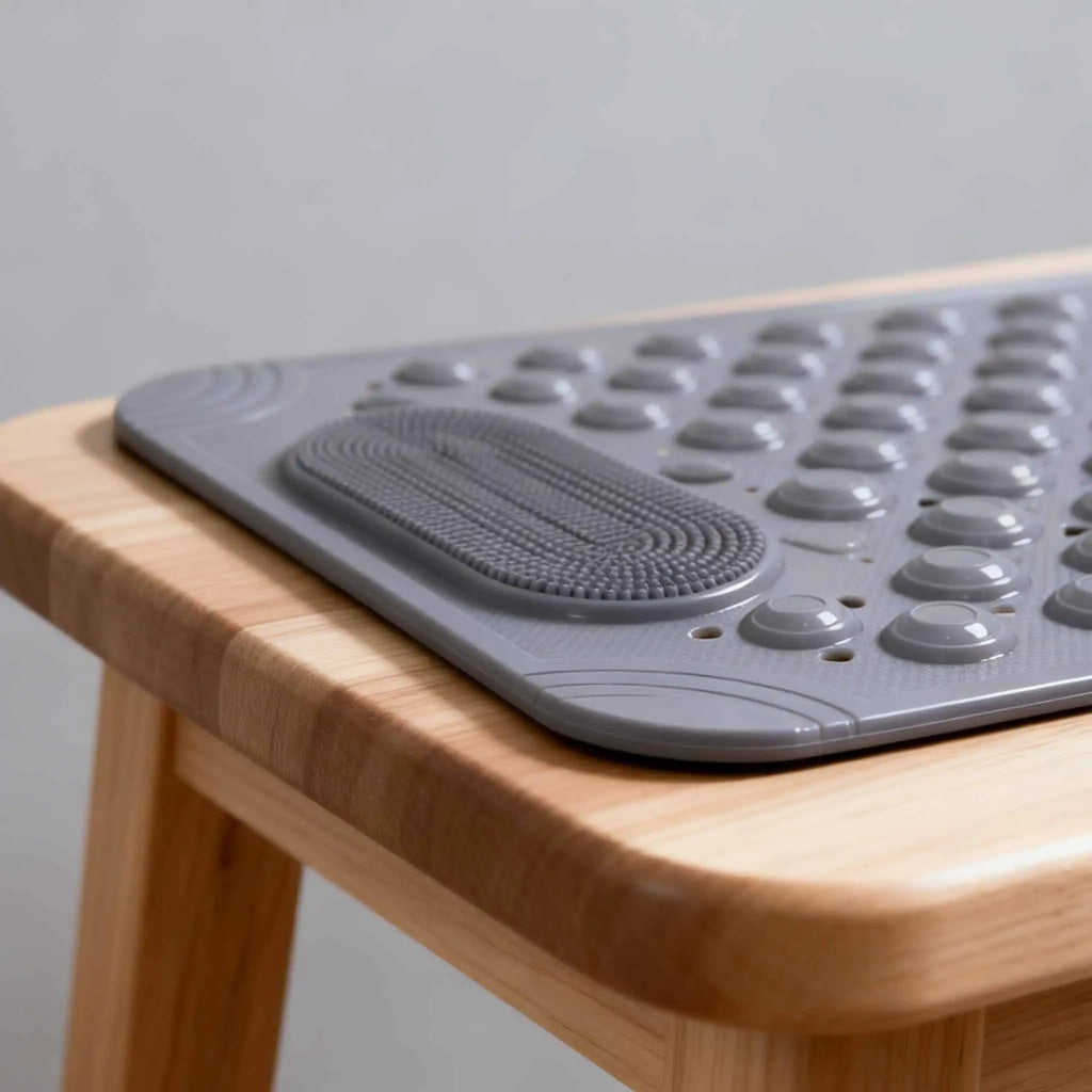 1pc non-slip shower mat. Drain holes and suction cups, foot massage.
