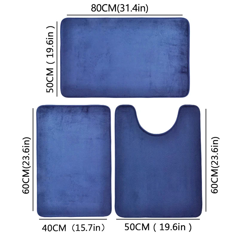Three Piece Toilet, Bath Floor Mat, Shower Mat, Non Slip.