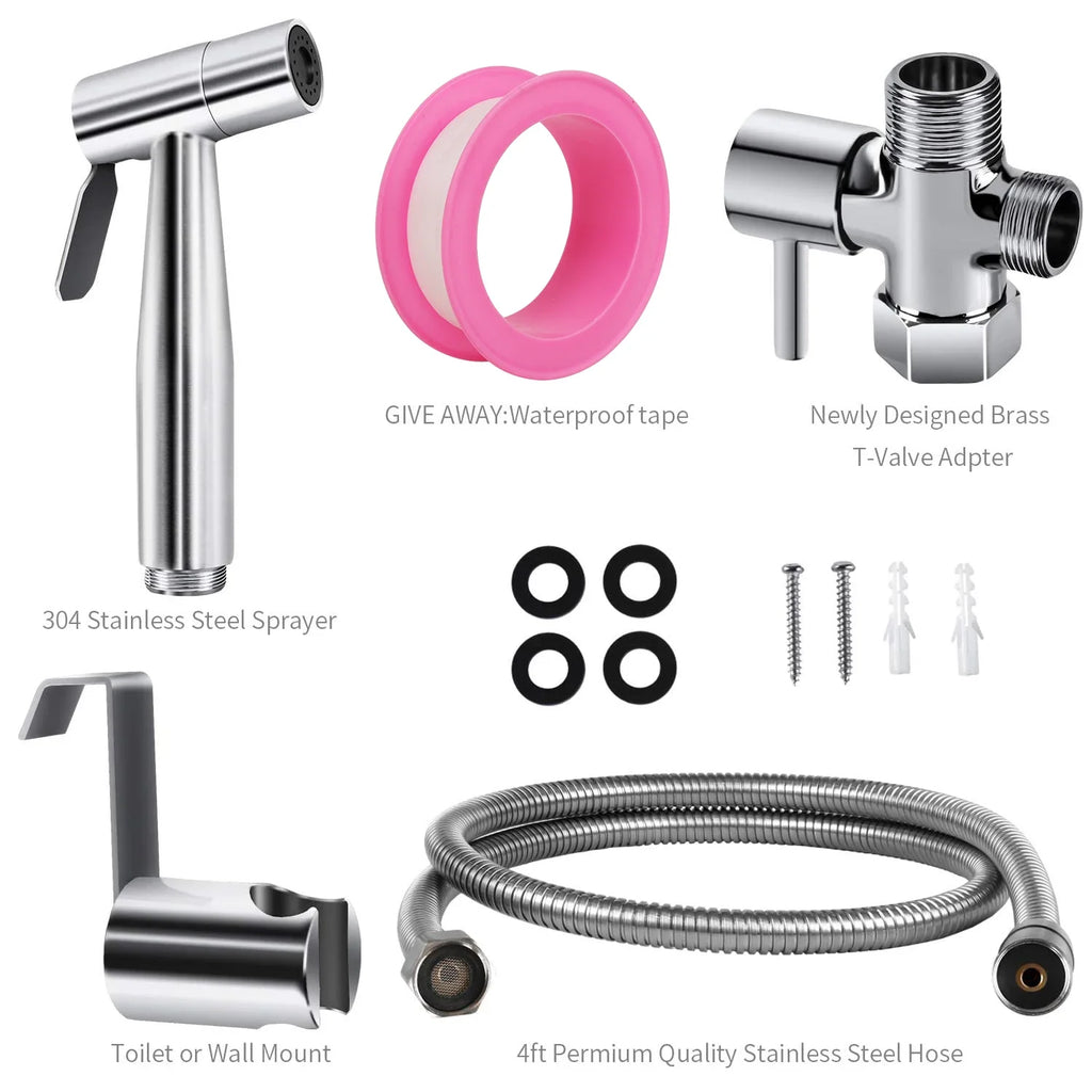 Handheld Bidet Sprayer for Toilet Adjustable Water Pressure Control Bidet Hose Attachment.