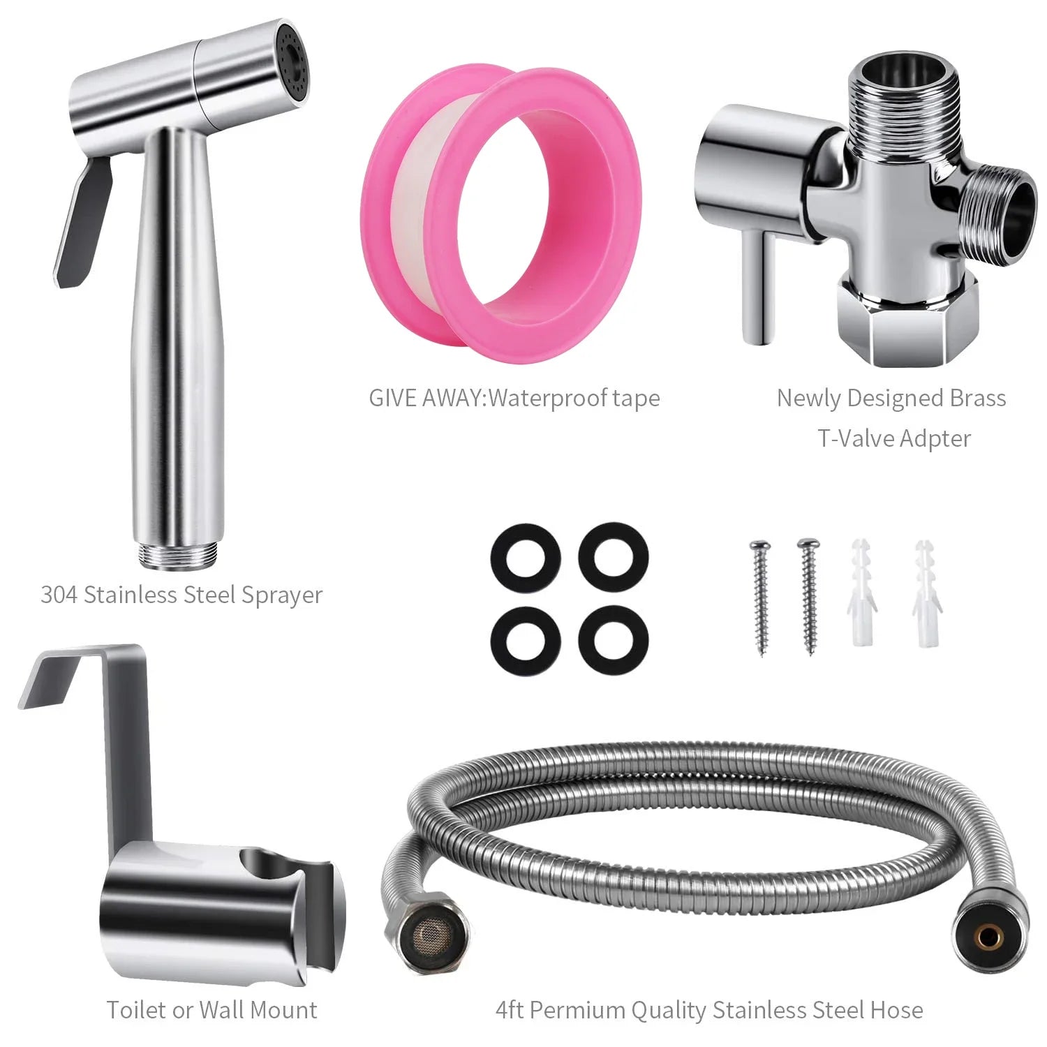 Handheld Bidet Sprayer for Toilet Adjustable Water Pressure Control Bidet Hose Attachment.