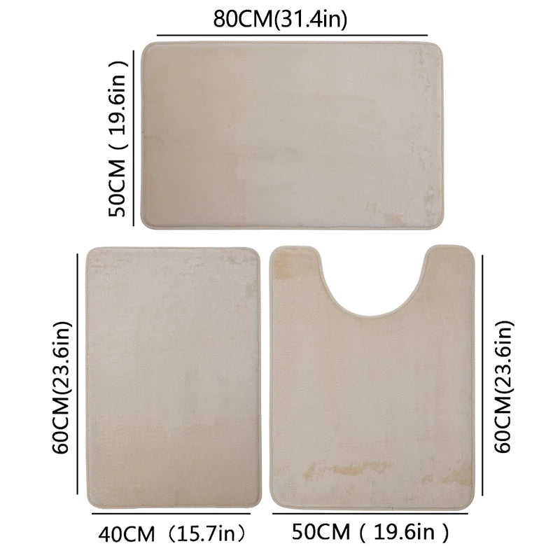 Three Piece Toilet, Bath Floor Mat, Shower Mat, Non Slip.