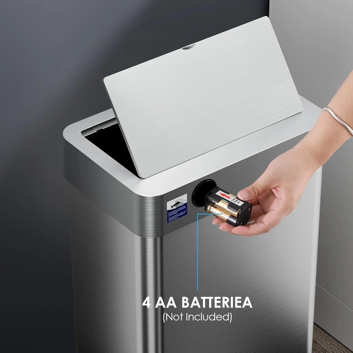 13.2 Gallon Motion Sensor Trash Can, Stainless Steel Smart Bin