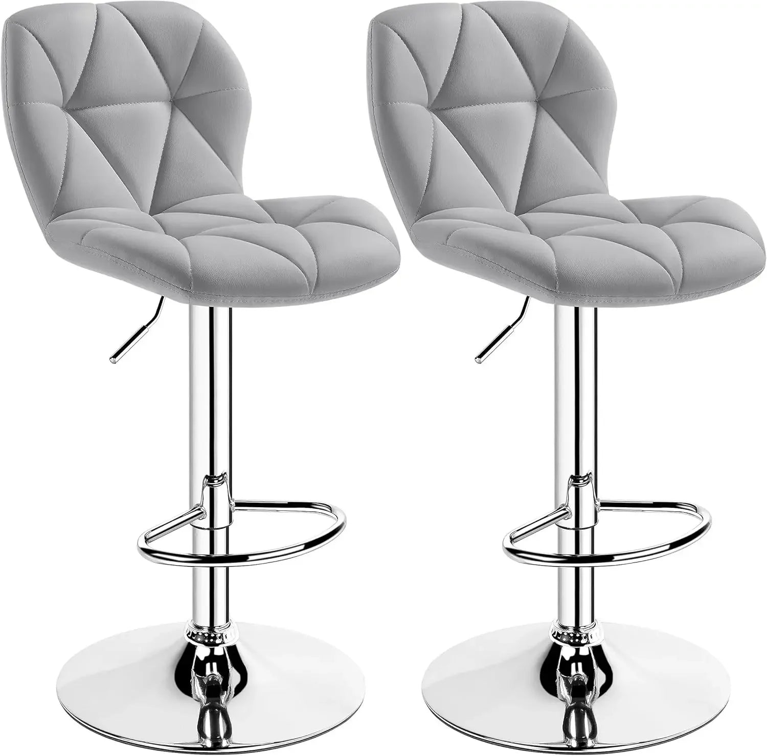 Height Adjustable Swivel Barstools PU Leather Counter Stools with Bracket