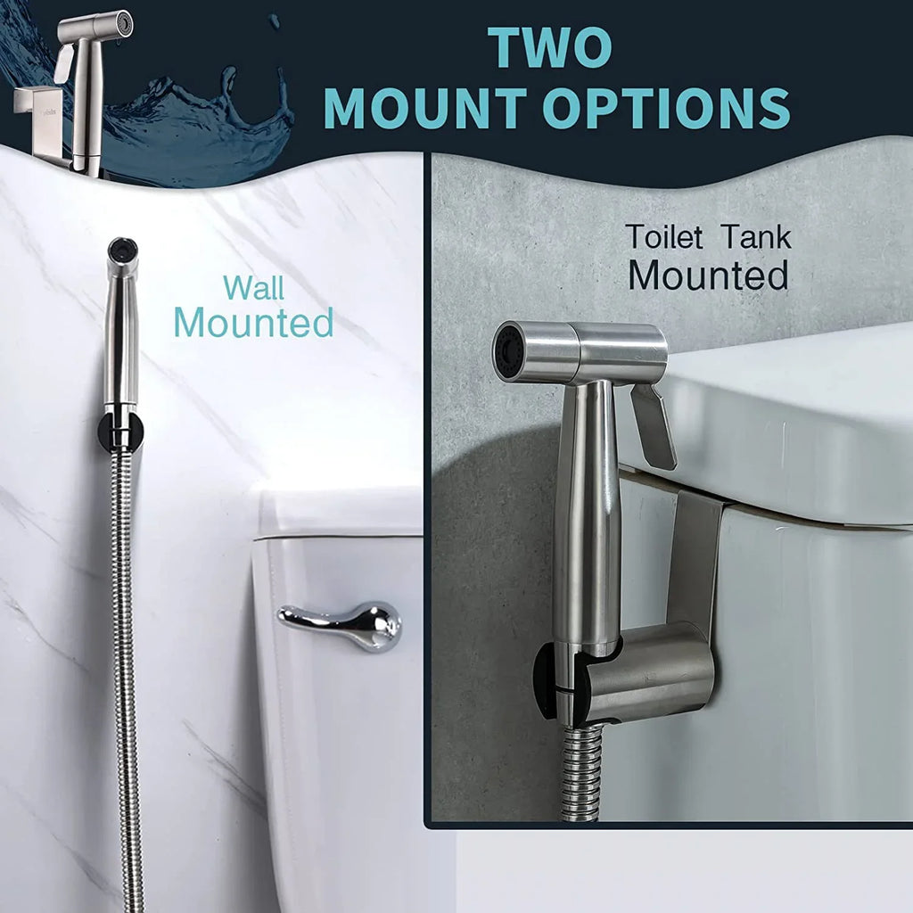 Handheld Bidet Sprayer for Toilet Adjustable Water Pressure Control Bidet Hose Attachment.