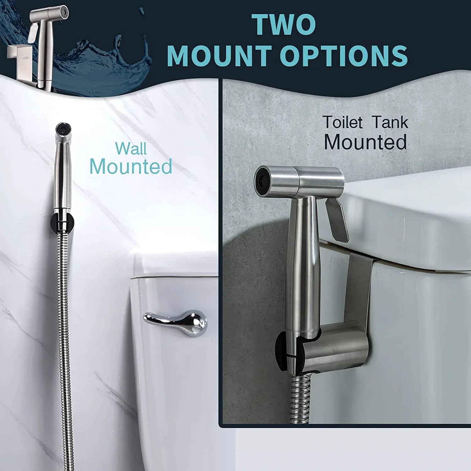 Handheld Bidet Sprayer for Toilet Adjustable Water Pressure Control Bidet Hose Attachment.