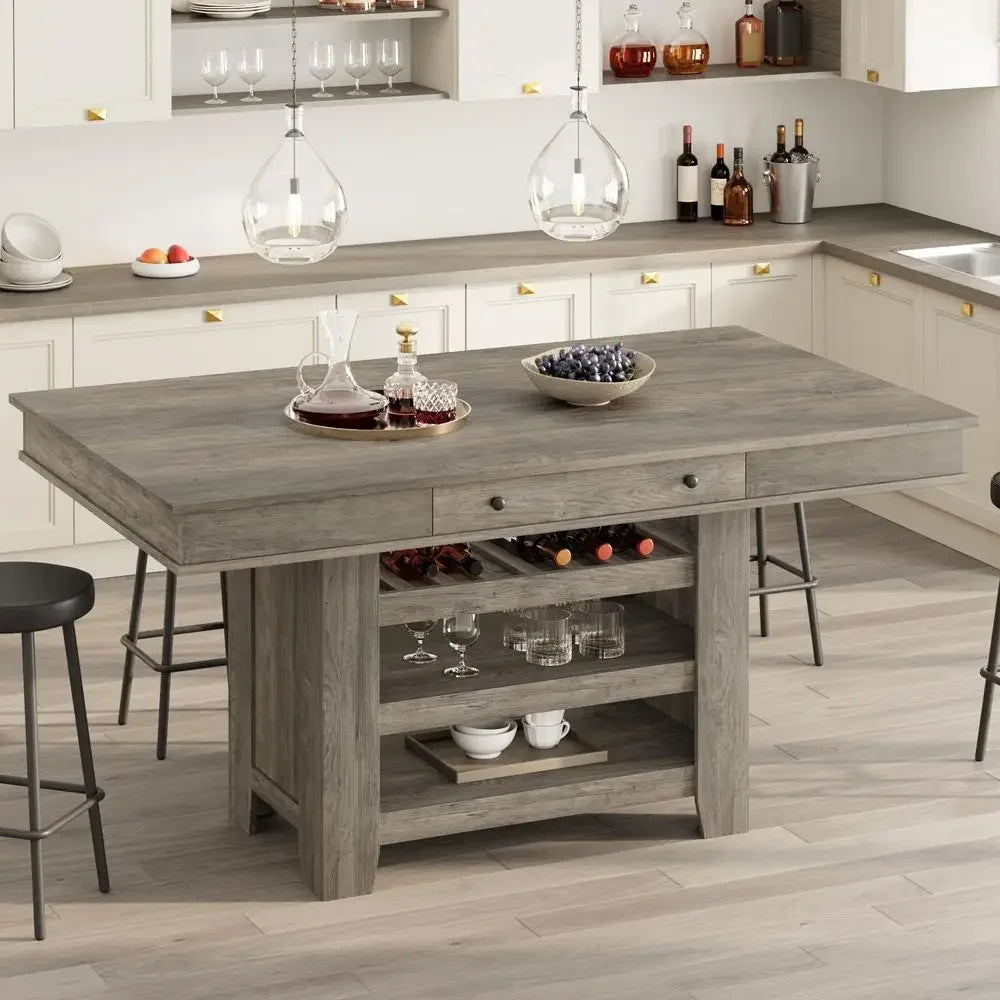 Counter Height Dining Table for 46, Wood Bar