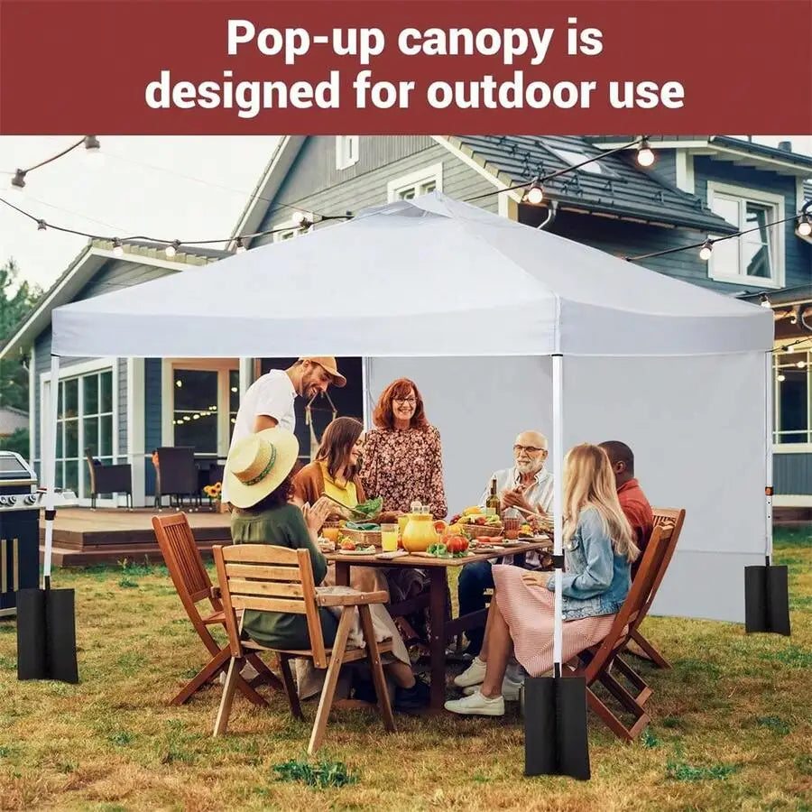 10x10 Pop Up Gazebo Tent With Mesh Side Walls, Waterproof Outdoor Canopy