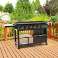 GB6000 6 Burner Propane Gas Griddle with Folding Side Tables, 44Inch Flat Top Grill