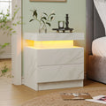 Nightstands with 2 Drawers, End Table with RGB LED Lights