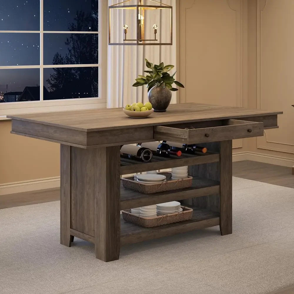 Counter Height Dining Table for 46, Wood Bar