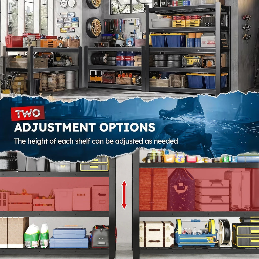 84 Inch Heavy-Duty Metal Storage Rack with 2000 lb Capacity per Layer