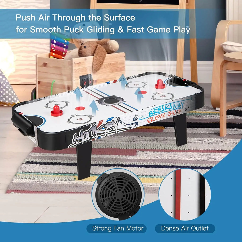 Mini 42” Table Top Air Hockey with 2 Pucks, 2 Pushers