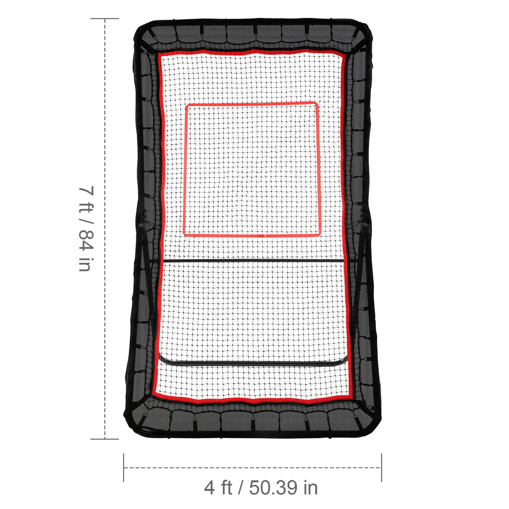 Adjustable lacrosse rebounder supports backyard baseball, softball, and shooting practice.