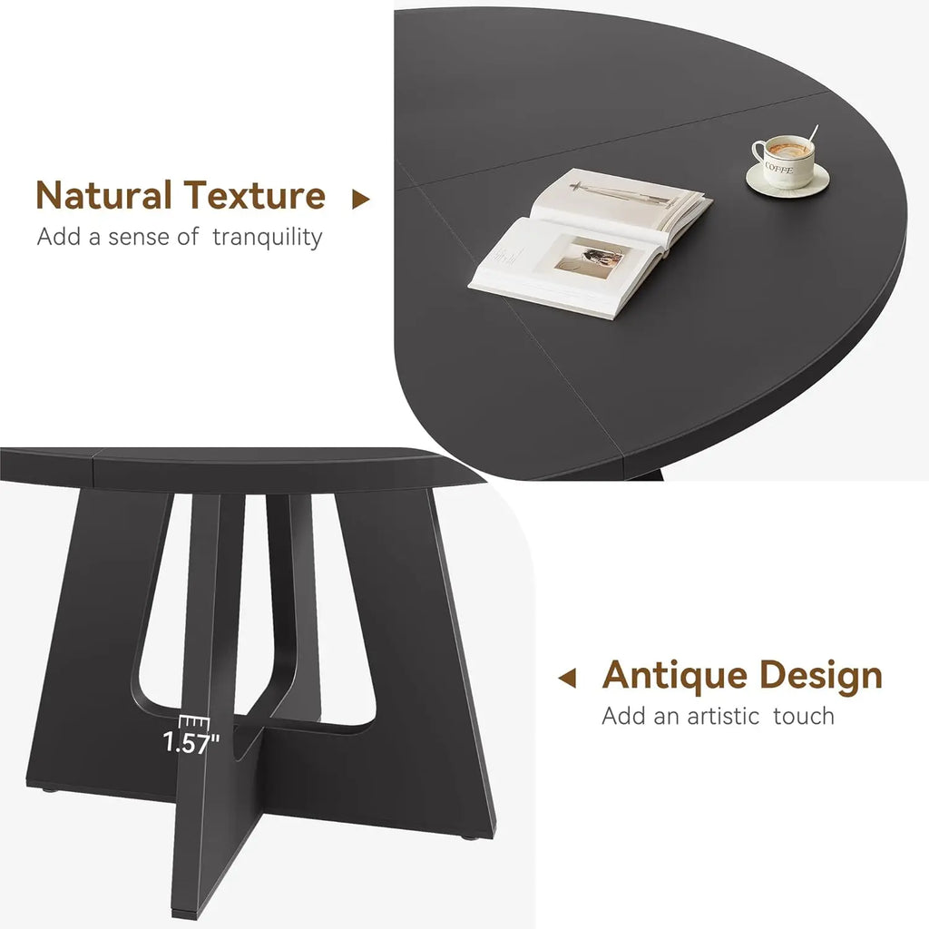 120 x 120 x 53 cm Round Dining Table for 4-6 People