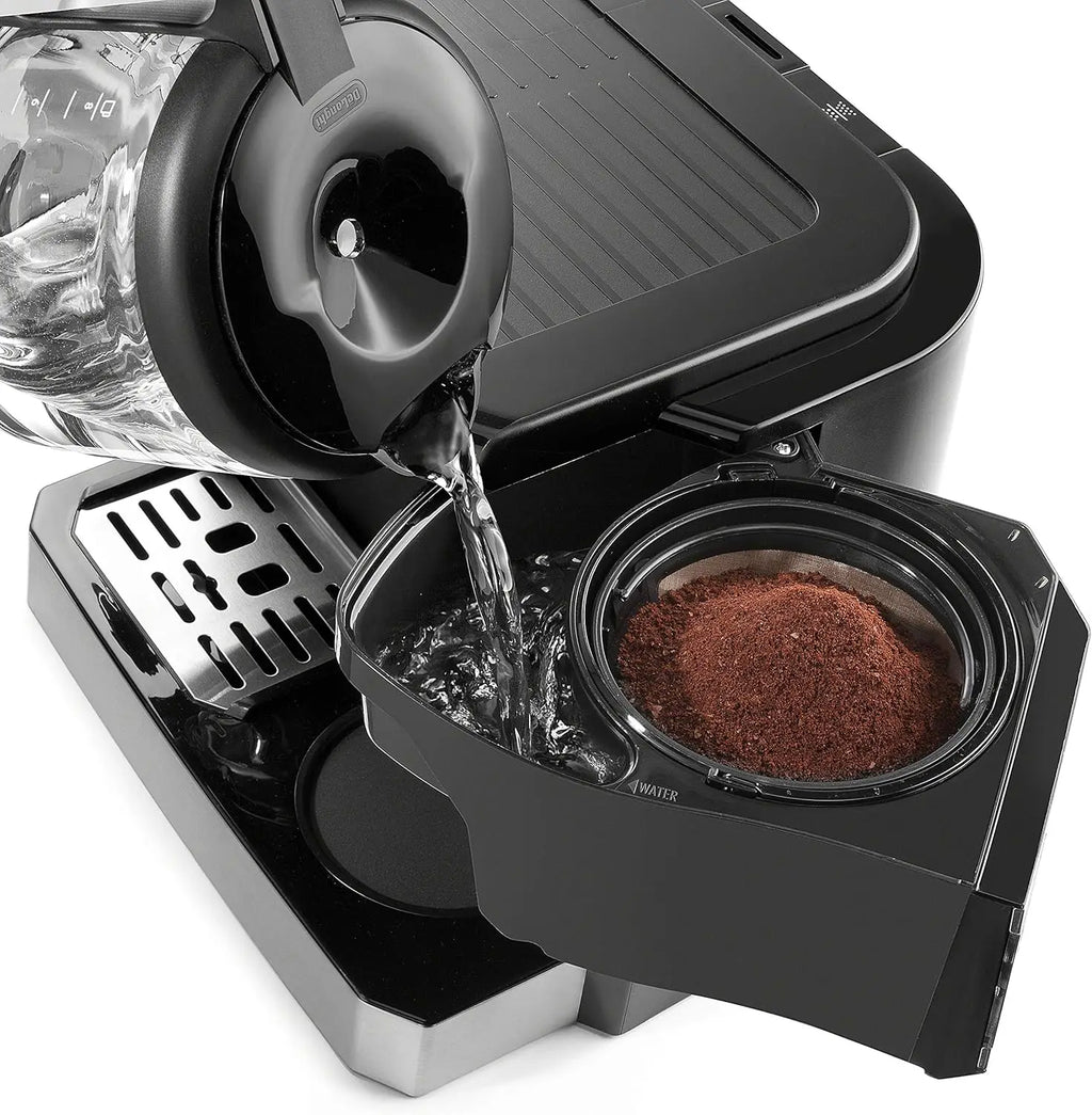 Combination Coffee Maker Espresso Machine Cappuccino Latte Milk Frother Glass Pot