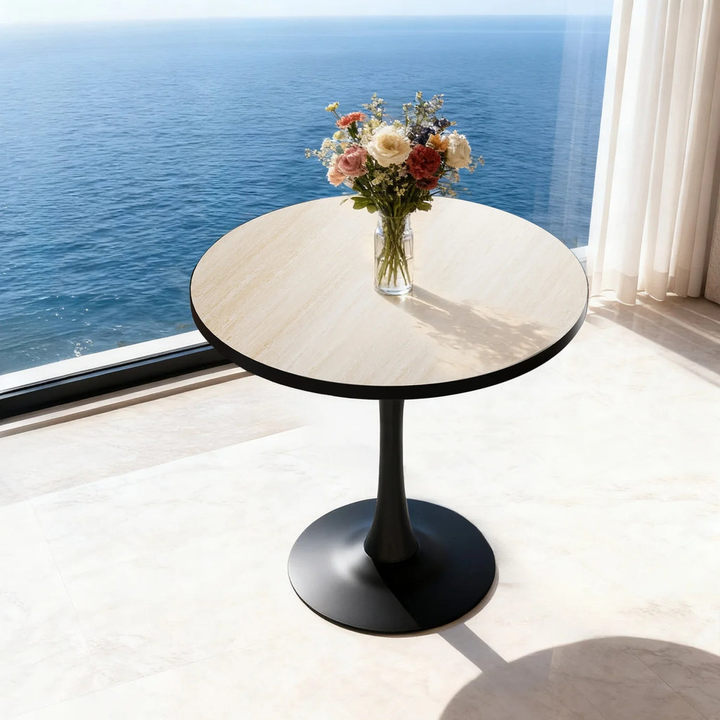Dining Room Circle Dinner Pedestal Table Furniture Coffee Table for 2-3