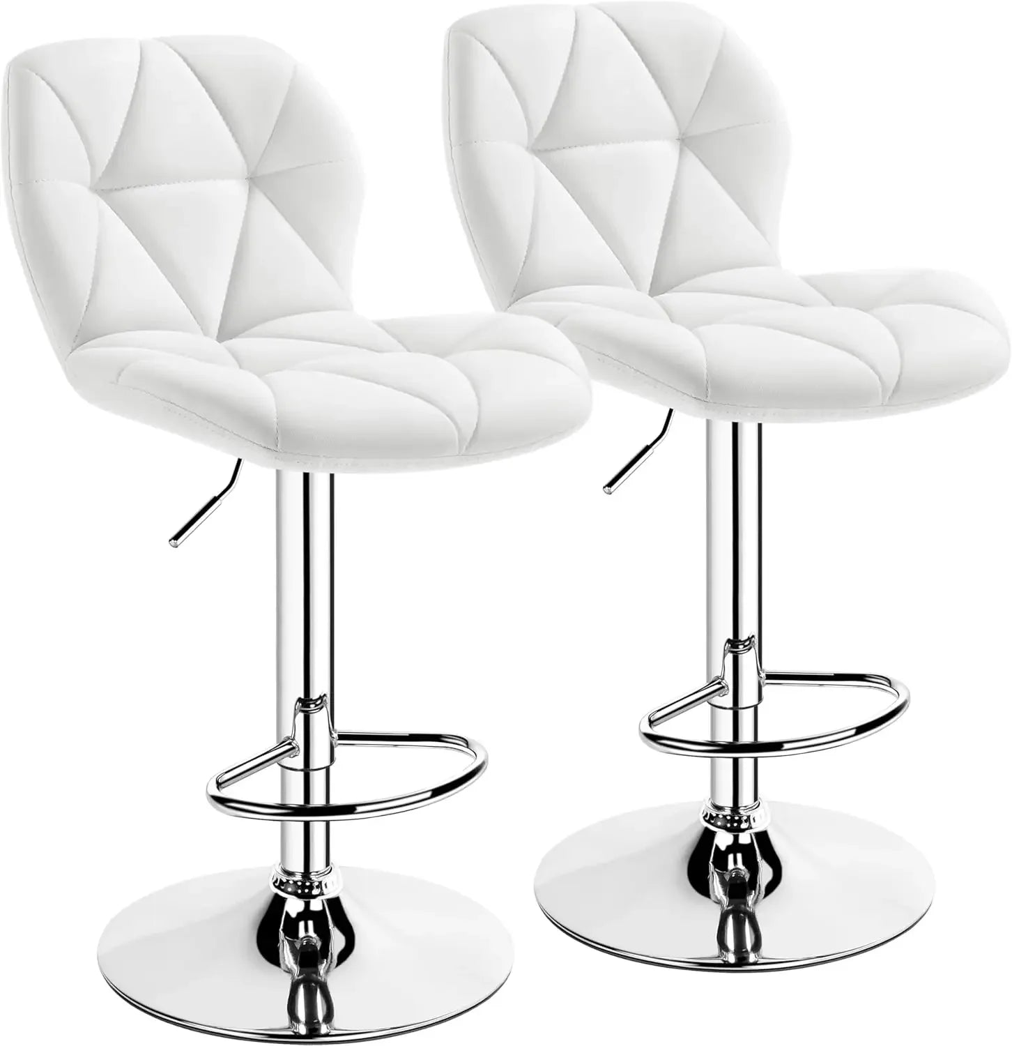 Height Adjustable Swivel Barstools PU Leather Counter Stools with Bracket