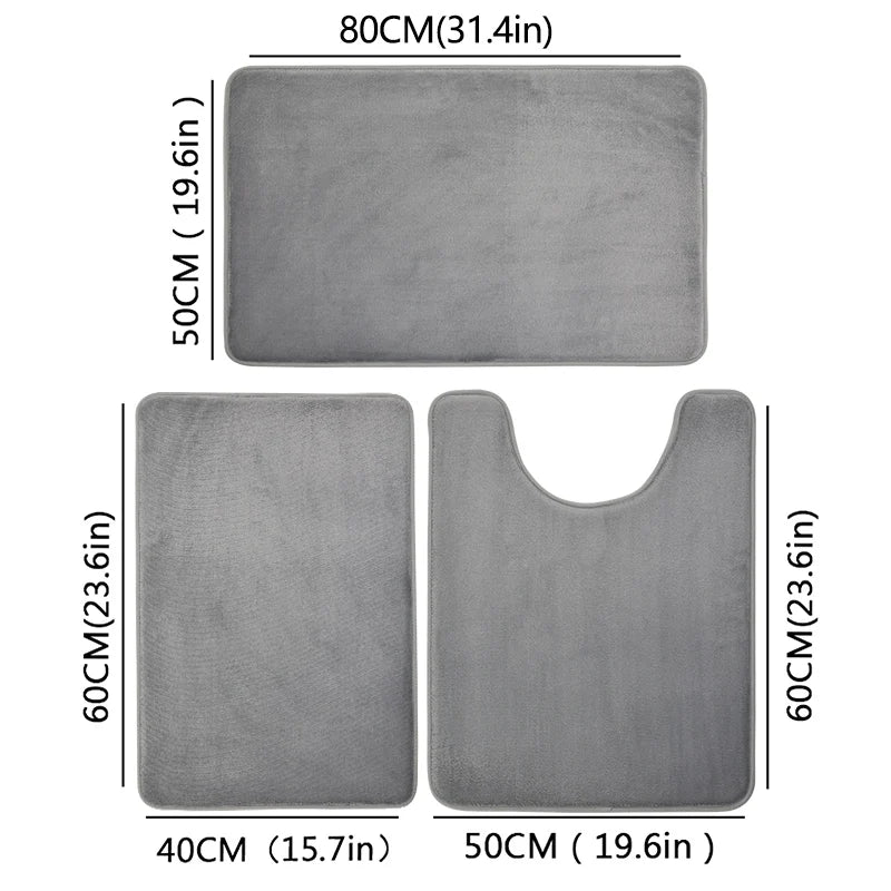 Three Piece Toilet, Bath Floor Mat, Shower Mat, Non Slip.